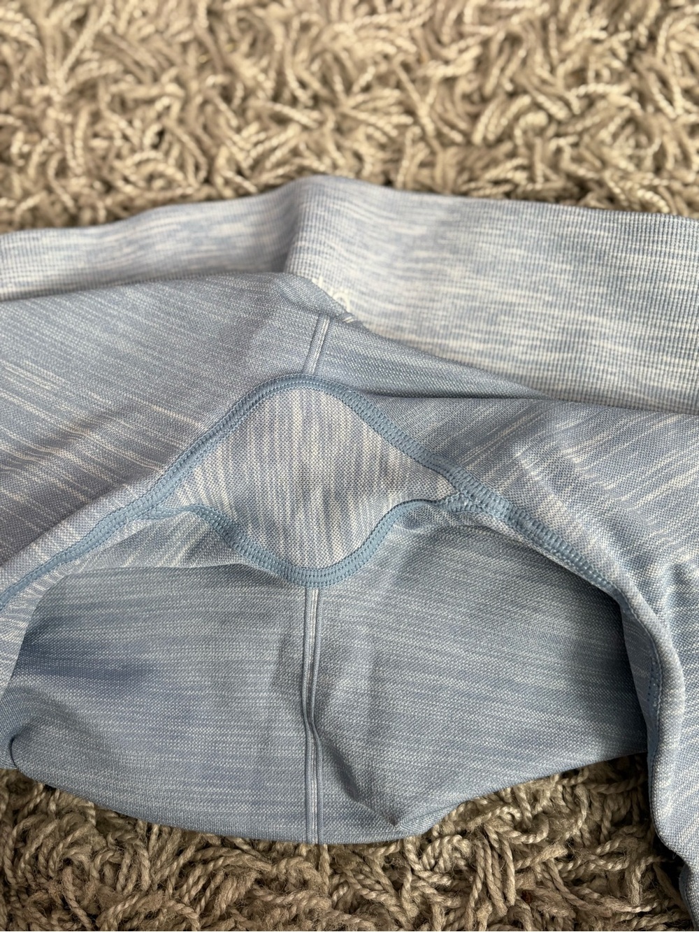 Light Blue Ribbed Shorts - Picture 6 of 7